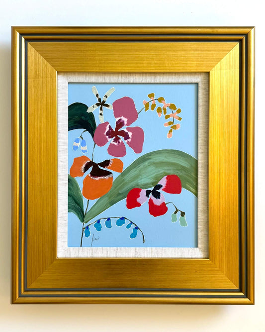 Fabled Floral in Ice Blue | 14x16