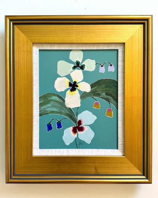 Fabled Floral in Teal Green | 14x16