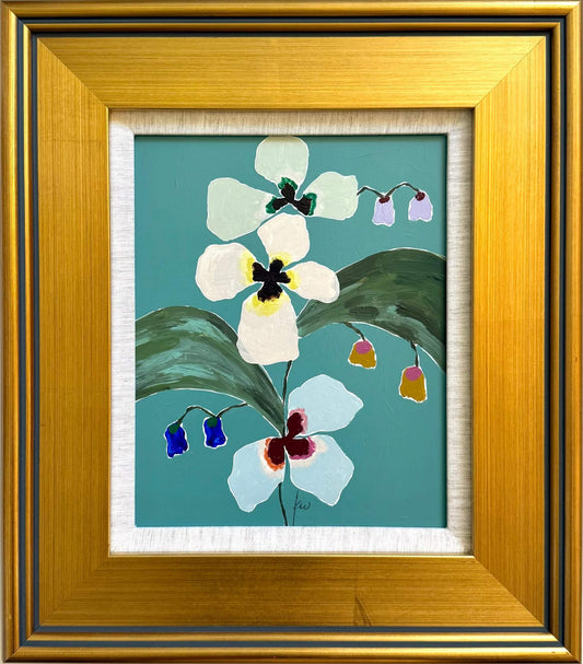 Fabled Floral in Teal Green | 14x16