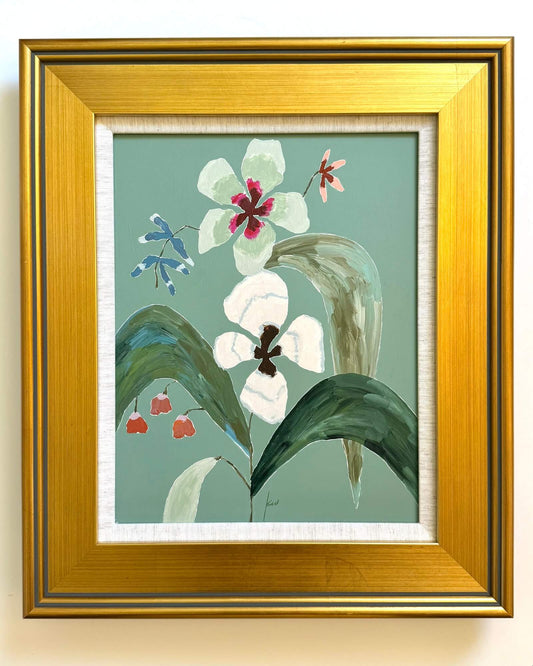 Fabled Floral in Muted Green | 17x20