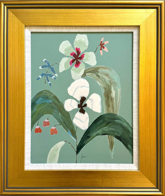 Fabled Floral in Muted Green | 17x20
