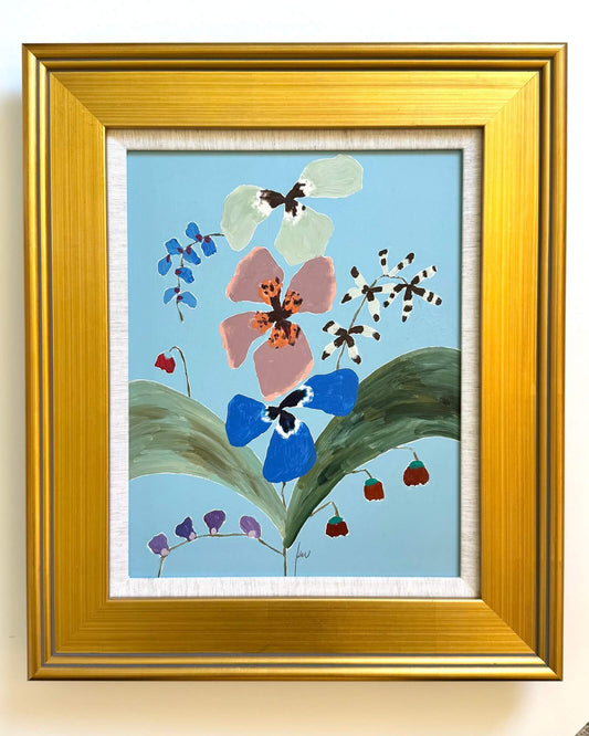 Fabled Floral in Tropical Blue | 17x20