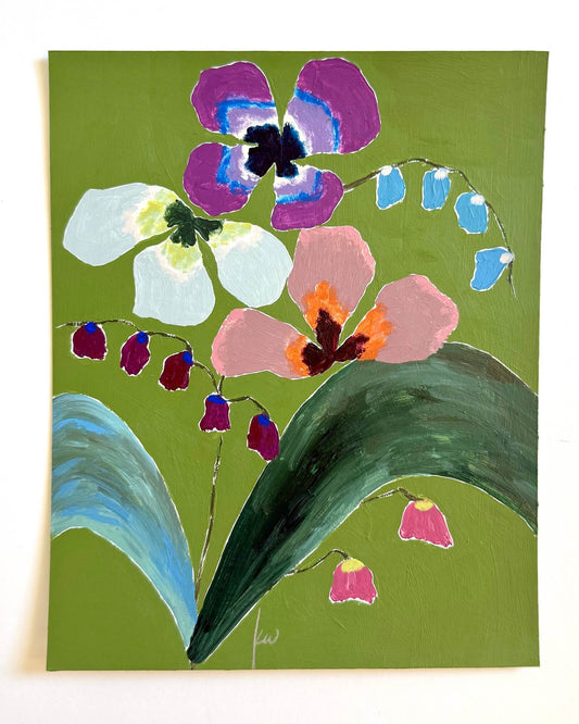 Fabled Floral in Vivid Olive | 8x10