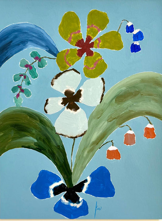 Fabled Floral in Dusk Blue | 9x12
