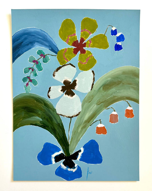 Fabled Floral in Dusk Blue | 9x12