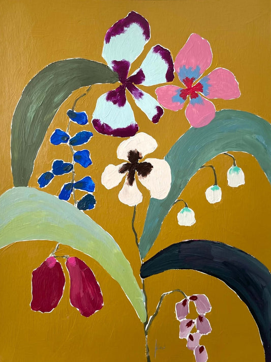Fabled Floral in Ochre | 9x12