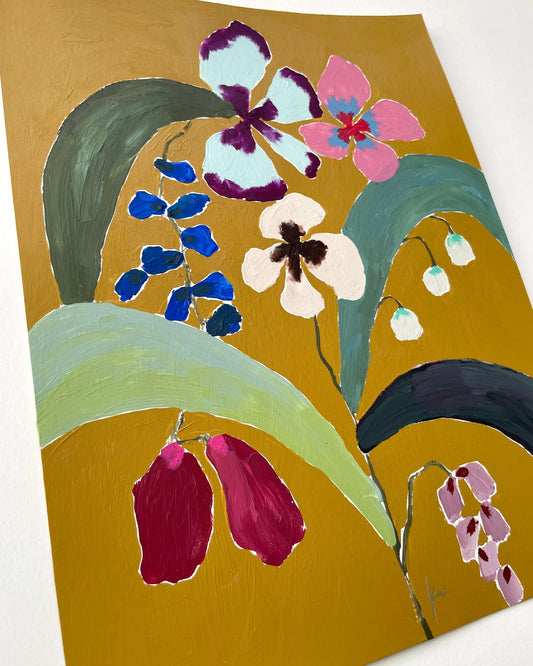 Fabled Floral in Ochre | 9x12