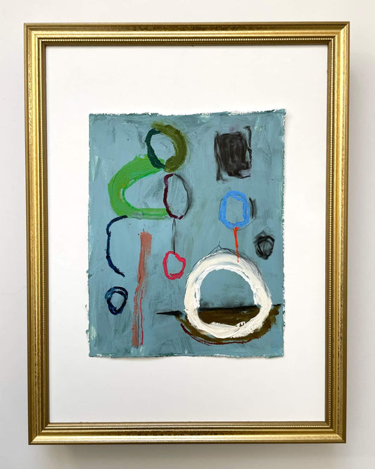 Shapes on Antique Blue | 13x17