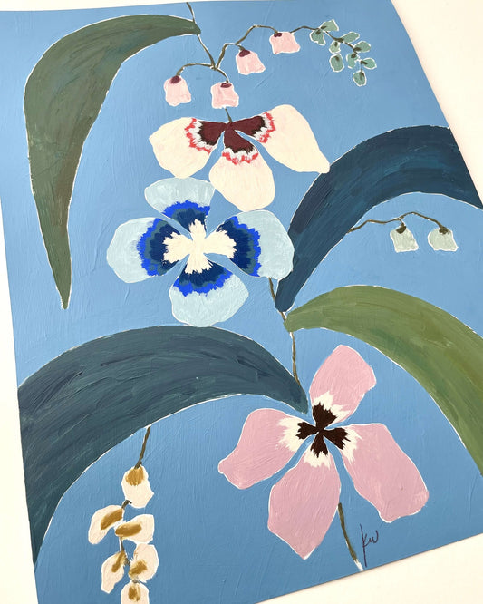 Fabled Floral in Blue Topaz | 11x14