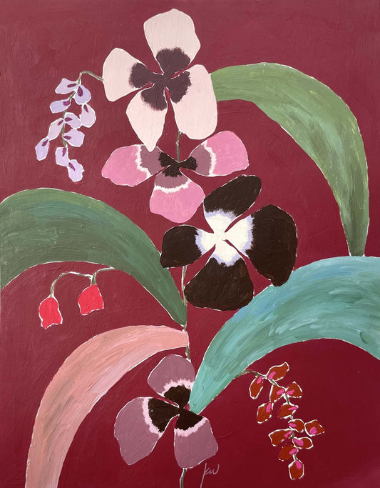 Fabled Floral in Ruby | 11x14