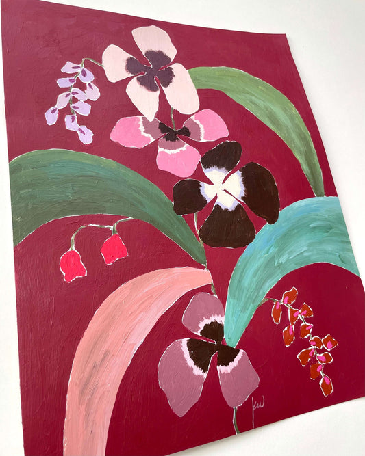Fabled Floral in Ruby | 11x14