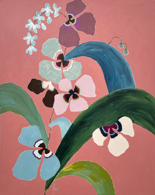 Fabled Floral in Persimmon | 16x20
