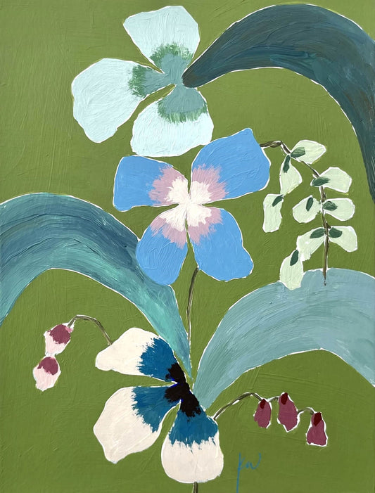 Fabled Floral in Olive | 6x8