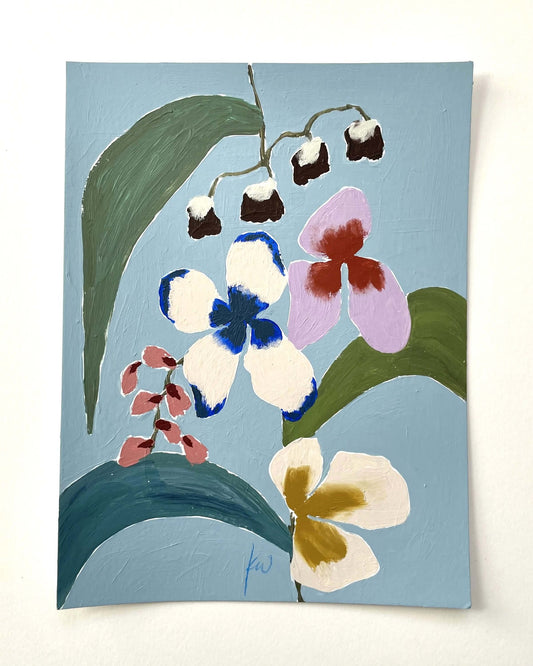 Fabled Floral in Powder Blue | 6x8