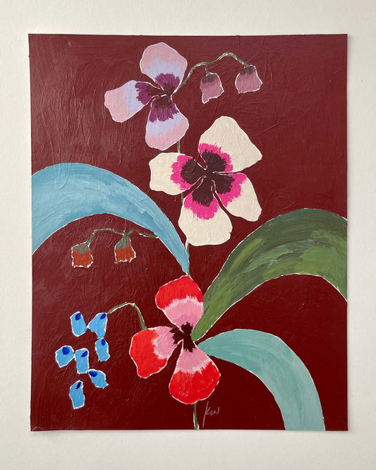 Fabled Floral in Currant | 8x10