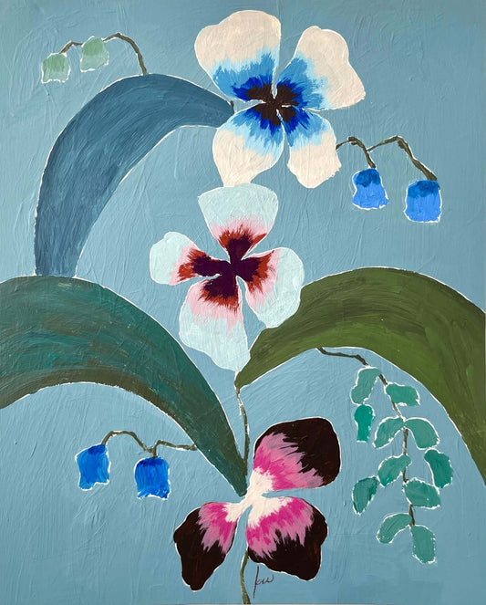 Fabled Floral in Sky Blue | 8x10