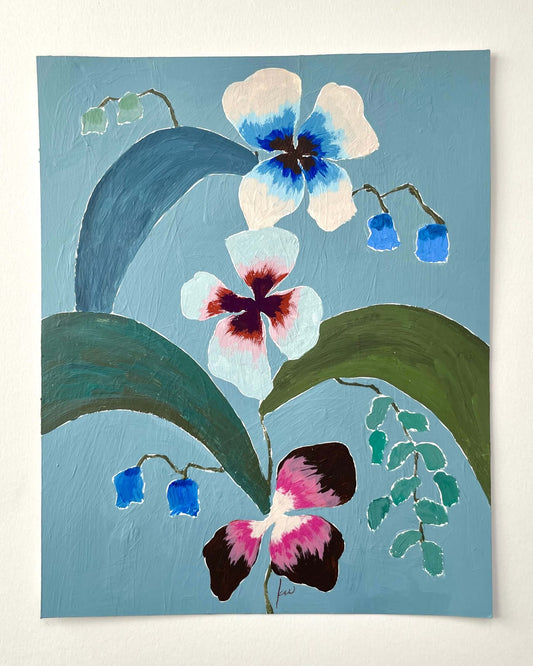 Fabled Floral in Sky Blue | 8x10