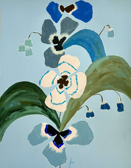 Fabled Floral in Mediterranean Blue | 11x14