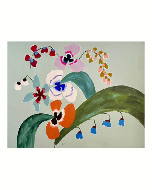 Fabled Floral in Soft Green | 14x11